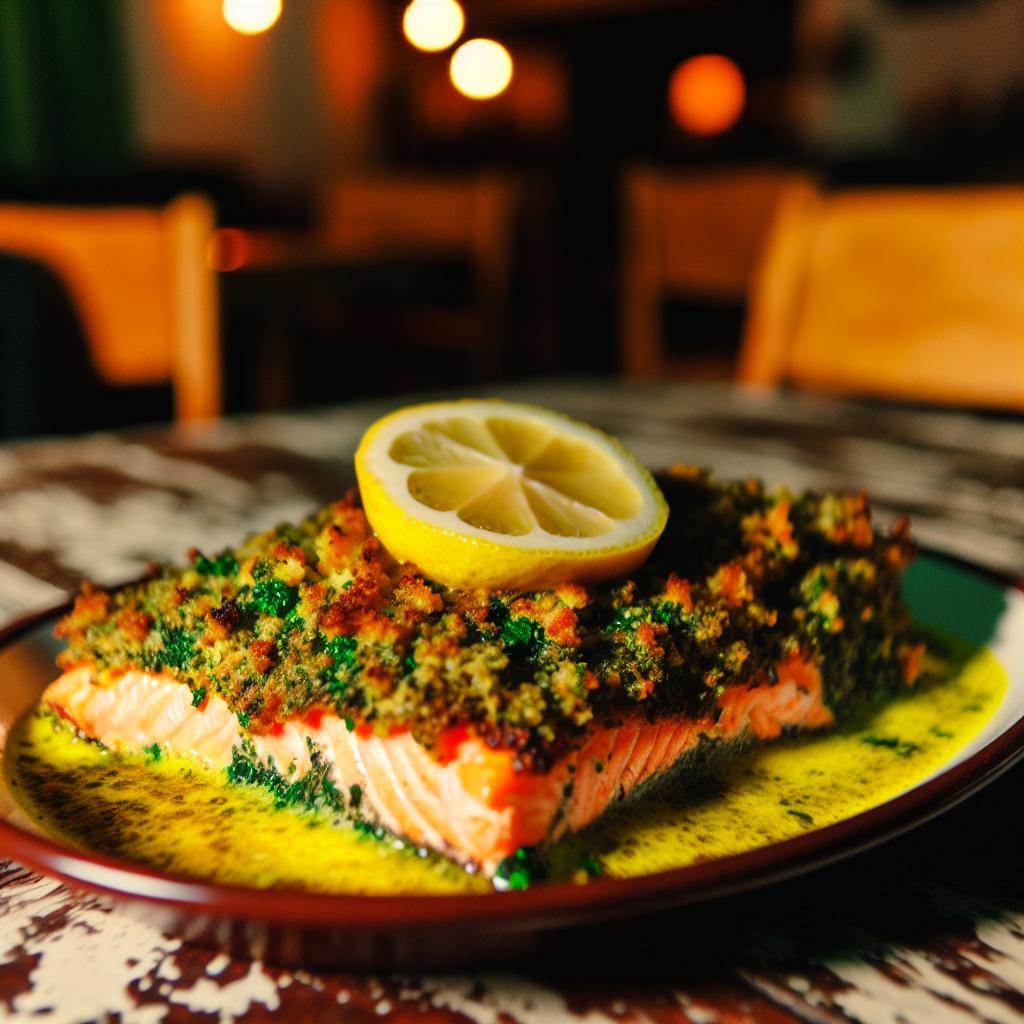 Herb-Crusted Baked Salmon with Lemon Butter Recipe