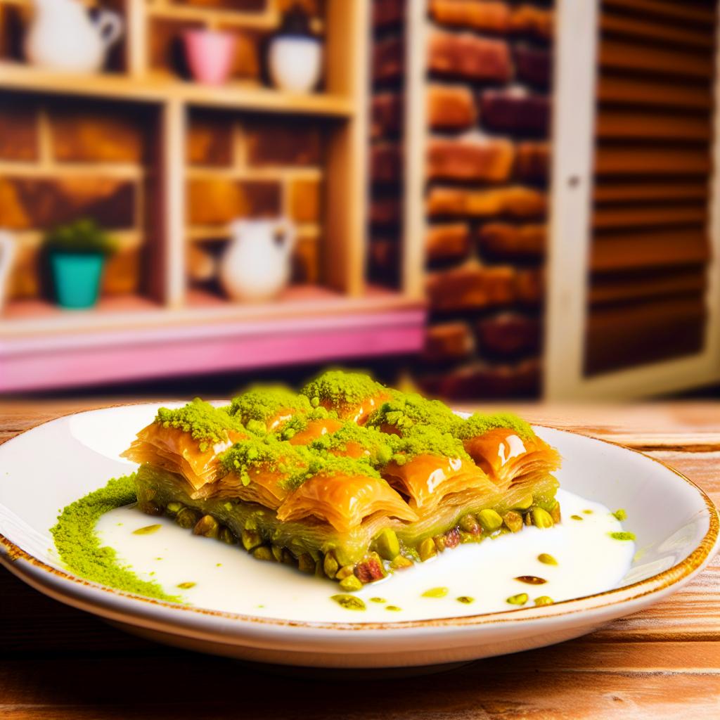 Pistachio Cold Baklava with Milk Recipe